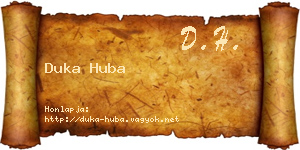 Duka Huba névjegykártya